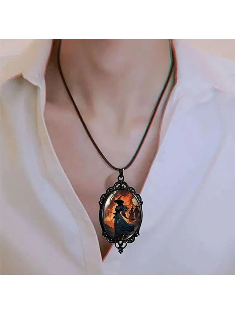 Women’s Witch Jewelry Set Halloween Victorian Punk Gothic Necklace Earrings